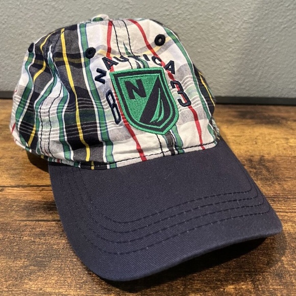 Nautica Kids Strapback Hat Adjustable Tartan Plaid Polyester Blend - Picture 1 of 8